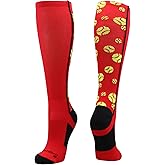 MadSportsStuff Crazy Softball Socks with Softballs for Girls Women Youth Adult Over the Calf Long Tall Fun Team Socks Gift