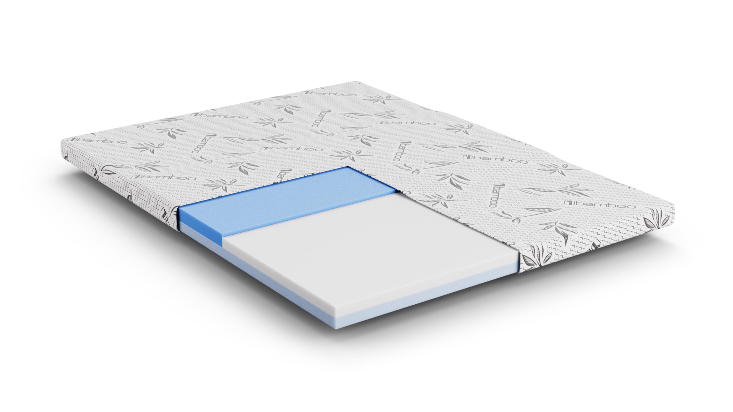 Photo 1 of Dual-Layered & Triple-Zoned 3 Inch Memory Foam Mattress Topper for Spine Alignment and Back Pain Relief (King) - Firmer Middle Zone for Alignment - One Layer for Comfort, One for Support