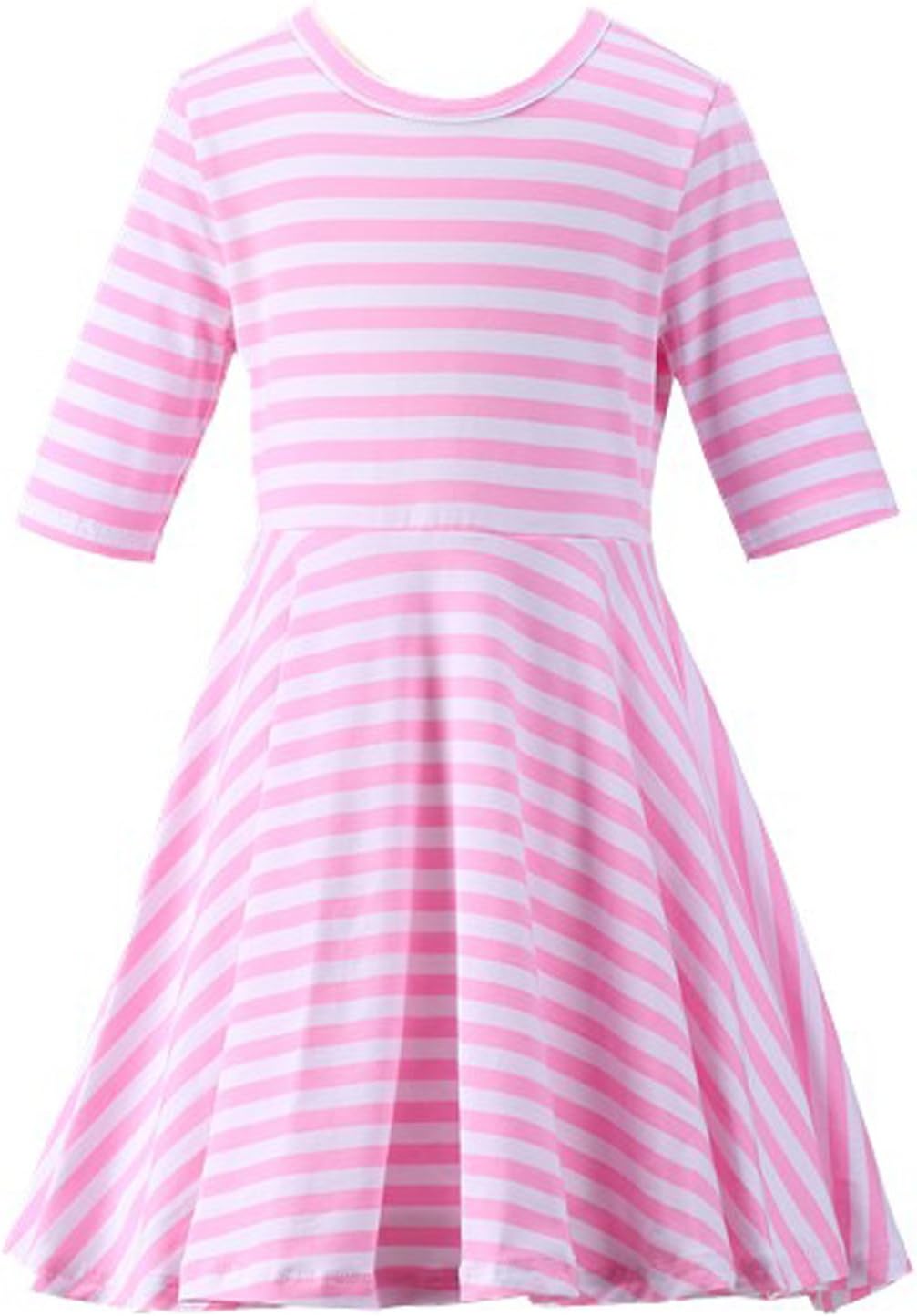 Happy Rose Girls' Cotton Long Sleeve Twirly Skater Party Dress
