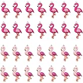 LOTIKOU 30 Pcs Flamingo DIY Charms, Cute Flamingo Pendants, Alloy Animals Charms for Earring Necklace Bracelet Keychain Crafts Making
