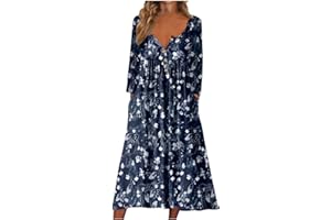 OIOLOYJM Bohemian Dress for Women Plus Size Boho Mid Length Maxi Emily Charm Peasant Spring Summer Dresses for Women 2024