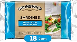 Brunswick Sardines In Spring Water - 106g, 18 Count - Canned Sardines