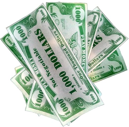 Amazon Com Novelty Play Phoney 1000 Pack Money Fake 1000 Dollar - amazon com novelty play phoney 1000 pack money fake 1000 dollar bills toys games