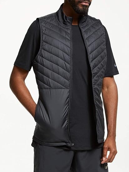 Amazon Co Jp Nike メンズ エアロレイヤー サーマル ランニングベスト フルジップ ブラック Cj5478 010 Sサイズ 服 ファッション小物
