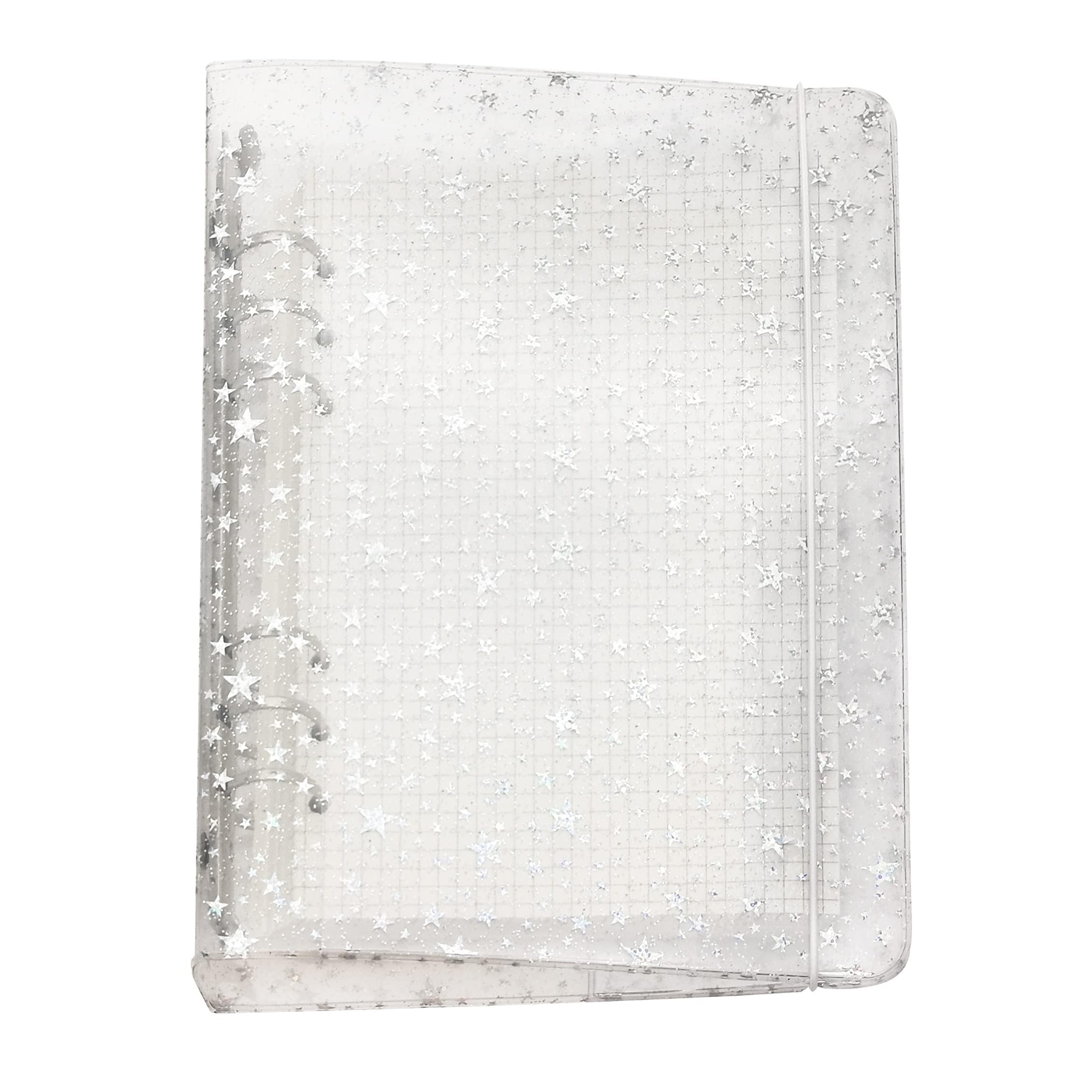 A6/ A5 6-Holes Colorful PP Cover Round Ring Binder Personal Organizer for Loose Leaf Sheet Refill Notebook/DIY Scrapbooking (Star, A5 Mini Set)