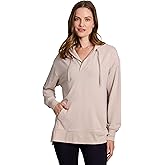 RBX Active Women's Hoodie Tunic in Regular/Plus Sizes, V-Neck Relaxed Fit Lightweight French Terry Sweatshirt with Pocket