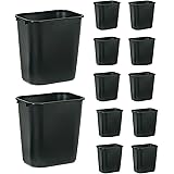 Rubbermaid Commercial Products Fg295600Bla Plastic Resin Wastebasket Trash Can for Bedroom Bathroom, Office, 7 Gallon/28 Quar