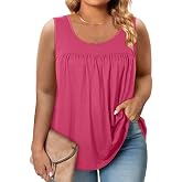 Eytino Plus Size Tank Tops for Women Sleeveless Crew Neck Summer Casual Loose Tee Shirts(1X-5X)