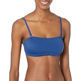 Amazon Essentials Women's Bandeau Swim Top with Removable Straps, Mesh Liner, Hook Fastener