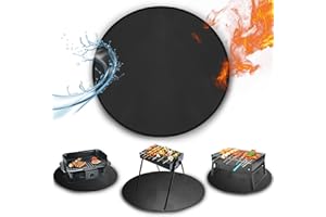 Tirifer 24" Round Grill Mat, Fire Pit Mat Fireproof Under Grill Mat Oil-Proof Waterproof BBQ Pad for Outdoor Grill Accessories, Heat Resistant Protective Deck and Patio Mat Fire Resistant Pad