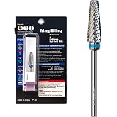 Super Cut 5-in-1 Nail Drill Bits, 16mm Tapered Barrel 3/32'', Medium(M) | Tungsten Carbide Bit, Upward Deep Cut for Fast Hard Gel &amp; Acrylic Removal, High Cutting Power, Right Handed Nail Techs