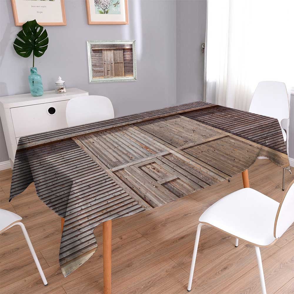 Amazon Com Polyester Square Tablecloth Old Wooden Timr Oak Barn