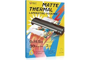 Uinkit Matte Laminating Sheets, 9 x 11.5 Inches 3 Mil Thick Matte Finish 30 Pack Fitted for Letter Size Thermal Laminating Po