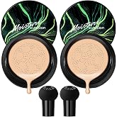2PCS Air Cushion Foundation Concealer Full Coverage CC Cream (Natural) | Long-Lasting Weightless, Natural Coverage for Mature Skin, Moisturizing Brighten Makeup for Older Women Tattoo Cover up
