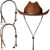 Wavwavw Leather Hat Chin Strap Stampede Strings for Cowboy Hats Removable cap Chin Cord for Men Women Sun Hats(35.43 Inch,3 Pieces)