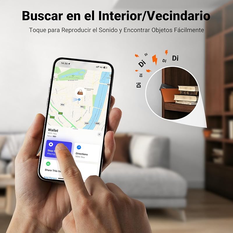 FineTrack Slim Smart Finder Locator Apenas iOS (NÃO Android) Cartão de rastreamento Bluetooth Rastreador para carteira de passaporte Saco de bagagem IP68 à prova de água — foto 3 de 8