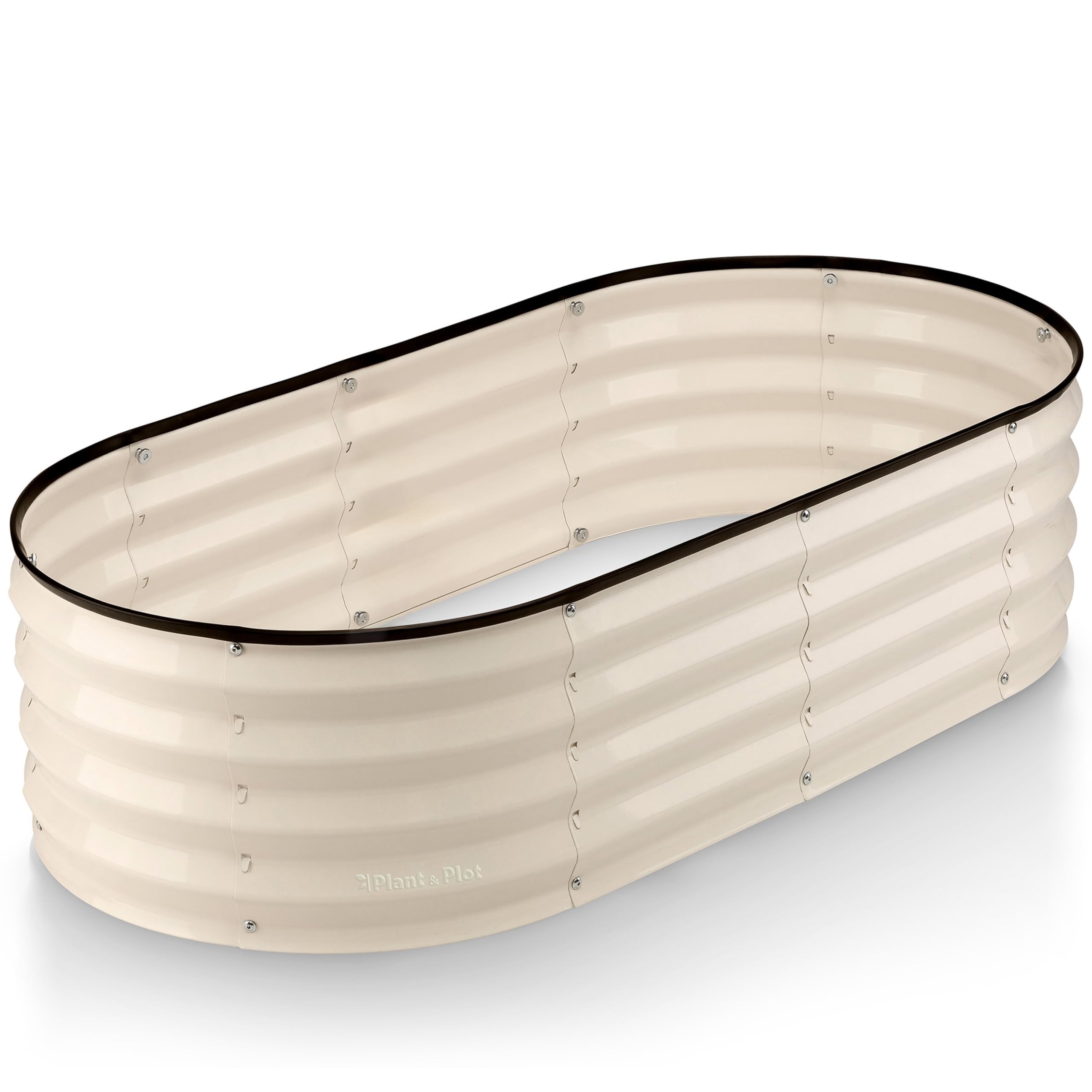 Plant & Plot Galvanized Raised Garden Beds Outdoor // 4×2×1 ft Planter Raised Beds for Gardening, Vegetables, Flowers // Large Metal Garden Box (White) // Patented Tool-Free Design Image