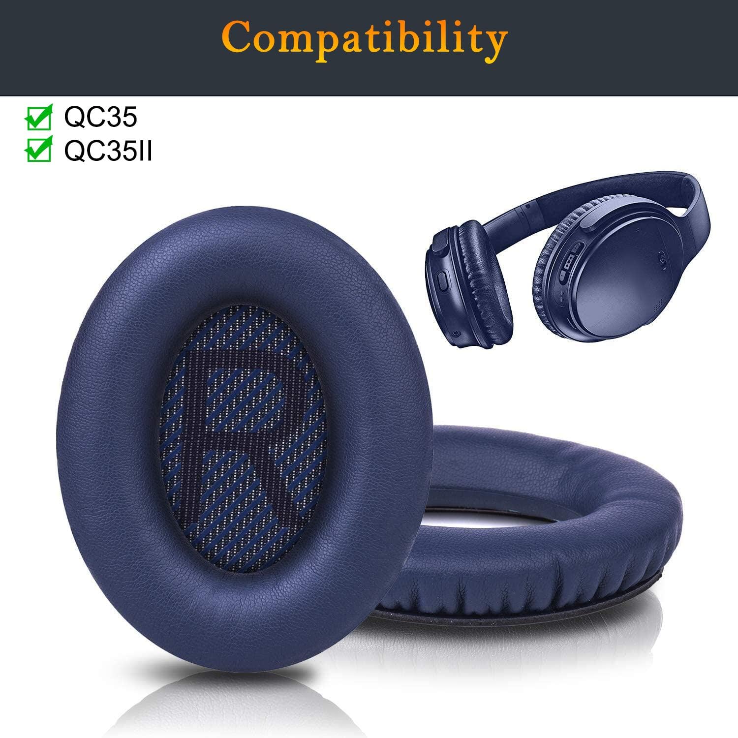 SoloWIT Professional Earpads Cushions for Bose QuietComfort 35 (QC35) and Quiet Comfort 35 II (QC35 II) Over-ear Headphones - Image 3