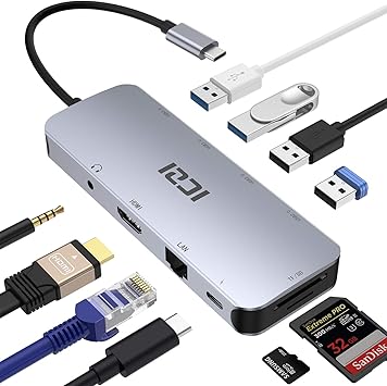 Epico Usb Type C Hub Multi Port 4k Hdmi Ethernet Space Grey