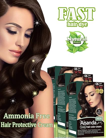 Dark Brown Hair Color Natural Hair Dye For Women Men Semi Permanent Full Gray Coverage Ammonia Free Long Lasting Aisanda Gold Spa 1min Hair Color
