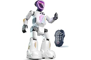 Robot Toy for Kids, Voice Recording&Playback Remote Control Robot, LED Faces Interactive Kids Toy with Gesture Sensing, Music