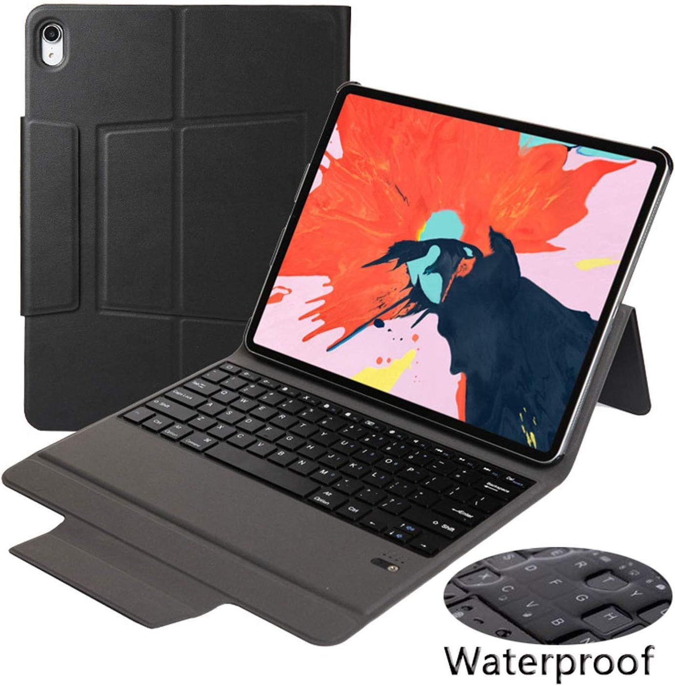 TiKeDa Case with Keyboard Only for ipad pro 12.9 2018-3rd Gen One-Piece Wireless Keyboard Stand Case Cover Auto Wake Sleep Apple Pencil Charging Supported(iPad Pro 12.9 2018 Release, Black)