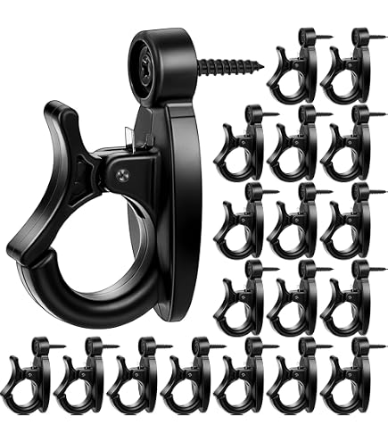 Elrswy 20 Pack String Light Hooks - Screw-in Hooks For Hanging Outdoor Lights, Wind Chimes, Wires (Black) - View #8