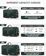 Gonex 150L Foldable Travel Duffle Bag with Shoes Compartment Dark Green view 4