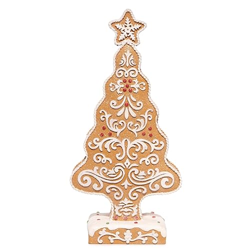 Hodao Christmas Tree Decoration Gingerbread Figurines Decor Handmade for Xmas Gifts - Christmas Day Party Home Decor (Brown-Thin)