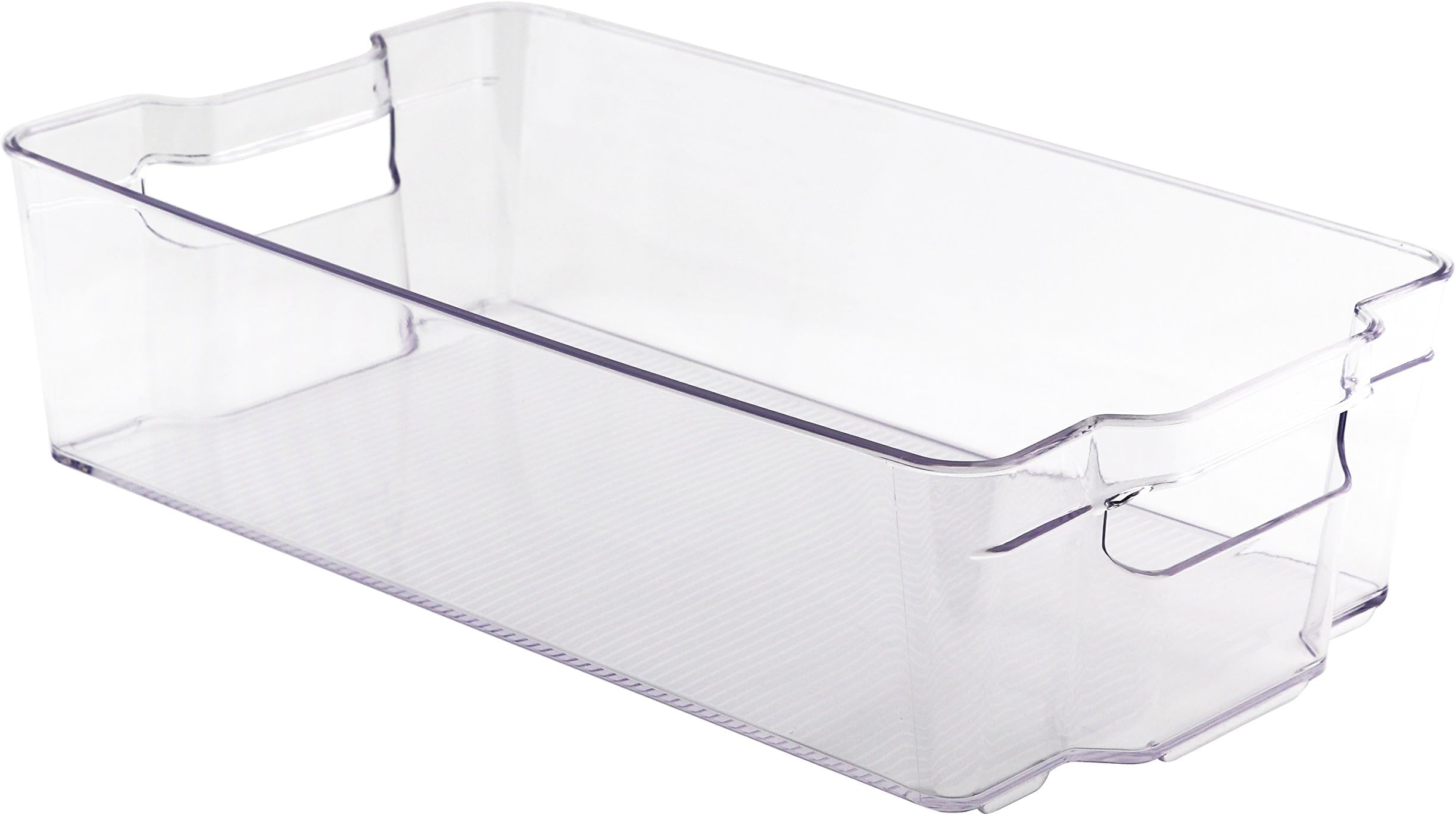 WholeMarket Fridge and Freezer Bin for Kitchen Storage & Organization, 14.6” deep x 8.3” wide x 3.9” tall, Clear