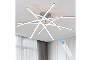 AIRYPHANT Semi Flush Mount Ceiling Light, 32.8” Dimmable LED Chandelier Modern Ceiling Lighting Fixture Dimmable Remote Control 6-Lights Lamp for Living Room Dining Room Bedroom 65W 3000K-6000K