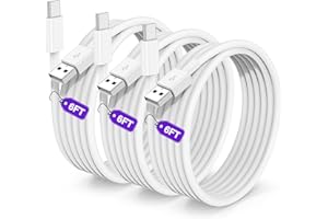 HCOOB 3Pack Car Carplay Cable for iPhone 15 15 Pro Max 15 Plus Car Charger Cord, 6FT USB A to USB C Cable Carplay Adapter Cord Charging for iPhone 15 Plus,iPad Pro,iPad Air 5/4,iPad Mini 6-White