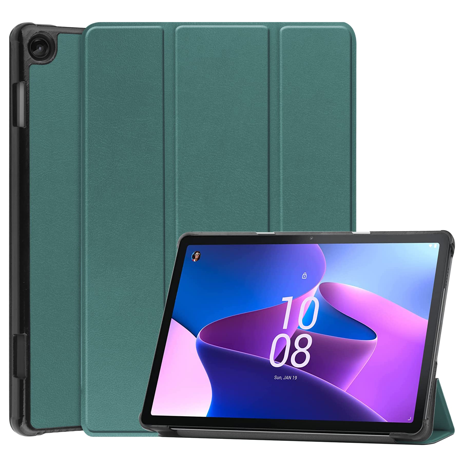 Lobwerk Tablet Case for Lenovo M10 3rd Gen 2022 10.1 Inch Slim Case Cover with Stand Function and Auto Sleep/Wake Function Green