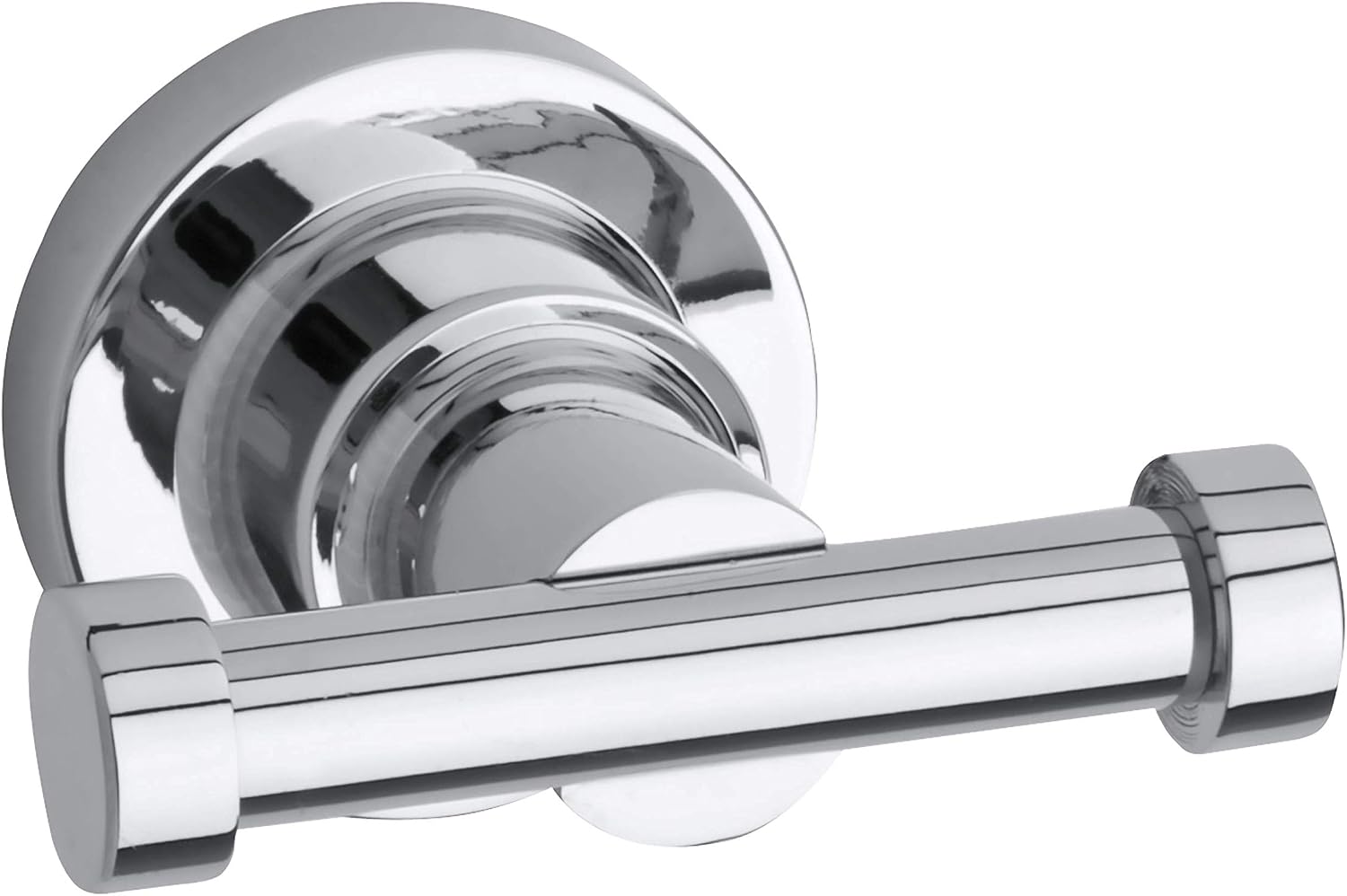 tesa LUUP Double Hook, Chromed Metal, self-Adhesive, Adhesive mounting Technology, 50mm x 63mm x 70mm, Silver