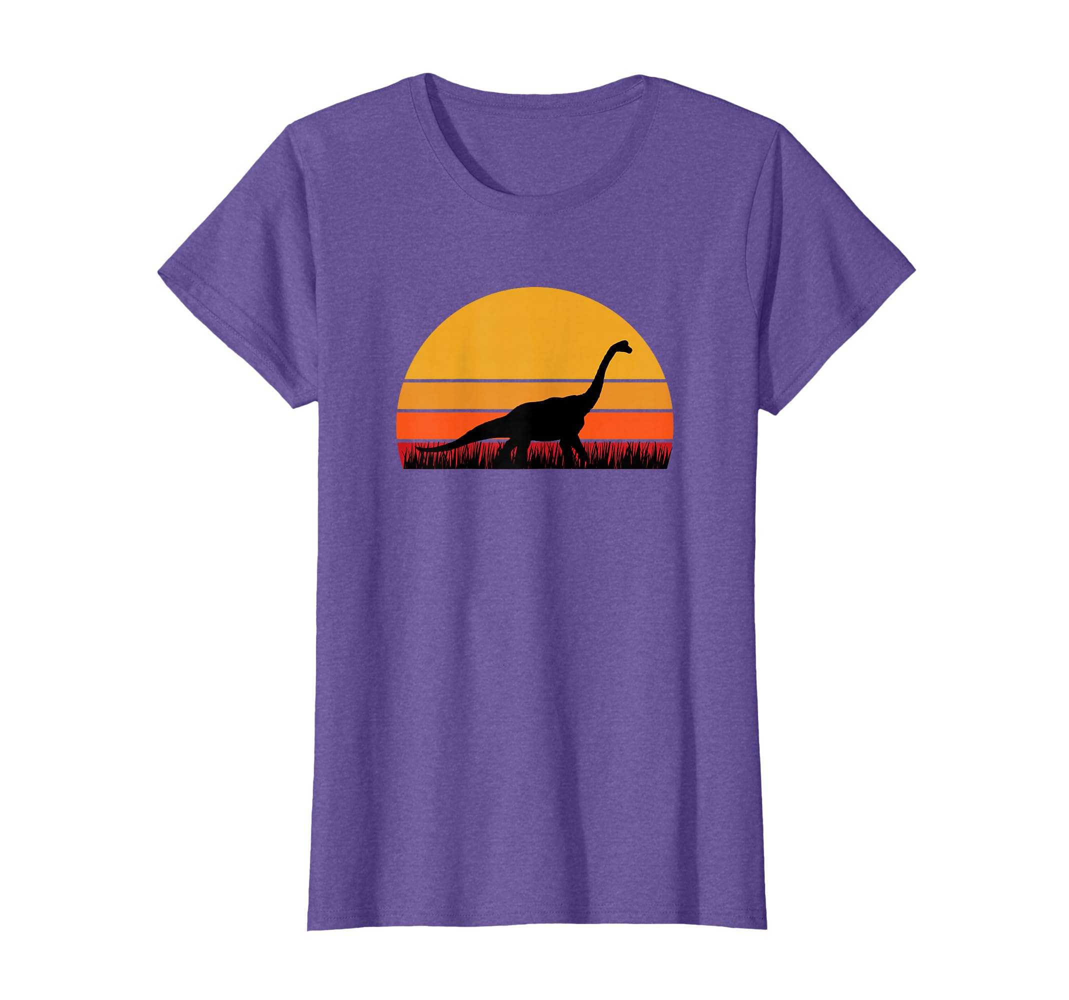 Brontosaurus Dinosaur Dino Museum Retro Orange Cute T-Shirt