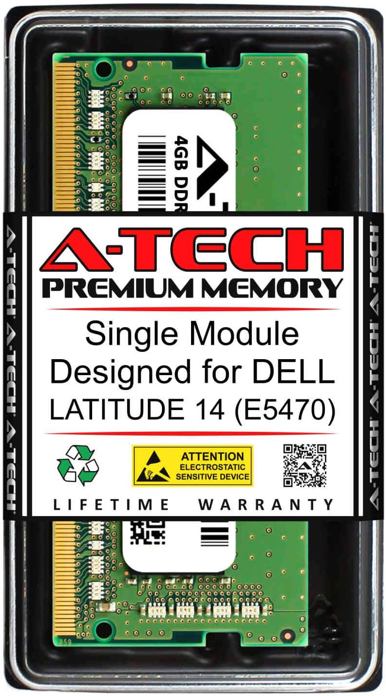 A-Tech 4GB RAM for DELL Latitude 14 (E5470) | DDR4 2400MHz SODIMM PC4-19200 260-Pin Non-ECC Memory Upgrade Module