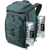 Titan Deep Freeze Ice Wall Backpack Cooler 30 Can Cooler Bag with Ice Packs
