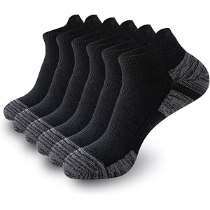 Men's Running Socks, Cotton Ankle Design with Arch Support, Breathable Pick for Walking, Hiking and Cycling