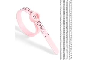JANETIHUI Ring Sizer Measuring Tool, Ring Adjuster for Loose Rings Women & Men, 1 Ring Measurer with Magnifier & 4 Pack Ring Size Adjuster, Guard, Spacer, Resizer, Ring Sizing Kit, US 1-17 Pink