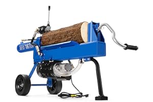 Ezasin Portable Log Splitter 16 Ton, Electric Wood Splitter Powered 17.4Amp 2.5eHP, Electric Firewood Splitting Machine with Hydraulic Pump, Horizontal Full Beam Steel Wedge, Forestry Harvesting