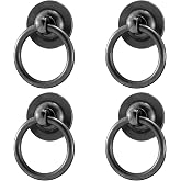 RZDEAL 4 Pack Solid Brass Cabinet Pulls Ring Drawer Pulls, Retro Black Kitchen Cabinet Handles Pulls Vintage Pulls Brass Drawer Handles for Cabinets