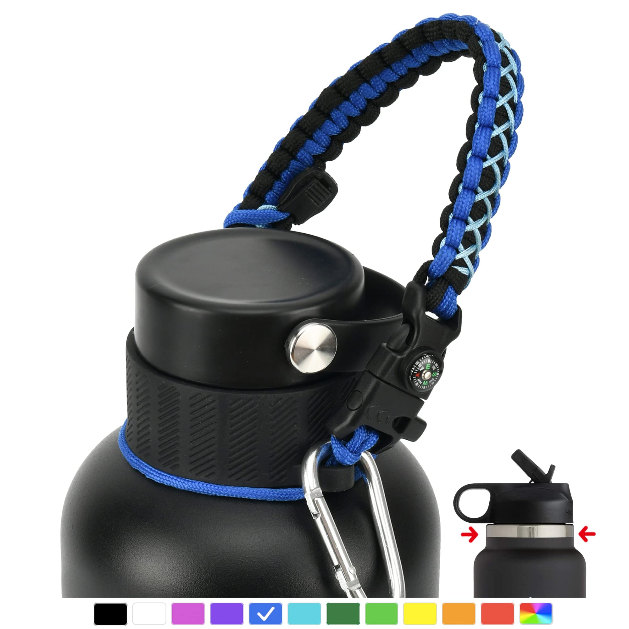 QeeCord Paracord Handle Compatible with Hydro Flask