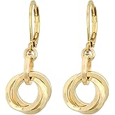 Classic 14K Gold‑Filled Leverback Dangle Earrings - Lightweight Nickel‑Free Hypoallergenic Design - Secure Clasp, USA Crafted, Everyday Dressy Minimalist Design - 1.25" L / 0.75" Drop / 0.5" W