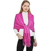 RonFoxi Soft Silky Pashmina Shawl Wraps Solid Colors Scarf for Wedding Evening Dresses