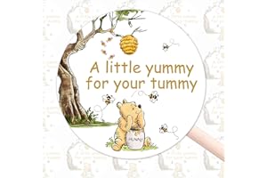 KWTZKUO 80pcs Winnie Baby Shower Decorations Sticker Classic Pooh Bear Label Set Birthday Party Food Labels