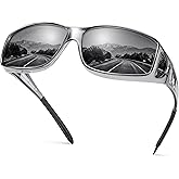 Peekaco Polarized Sunglasses Fit Over Glasses for Women & Men, Wrap Around Summer Shades UV400 Protection