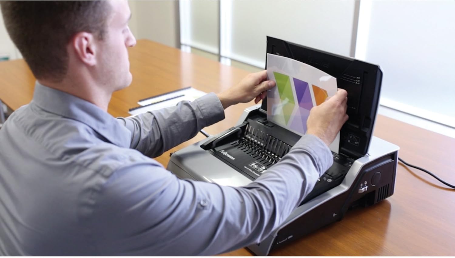 Fellowes 5218301 Galaxy 500 Electric Comb Binding System, 500 Sheets, 19 5/8x17 3/4x6 1/2, Gray : Office Products