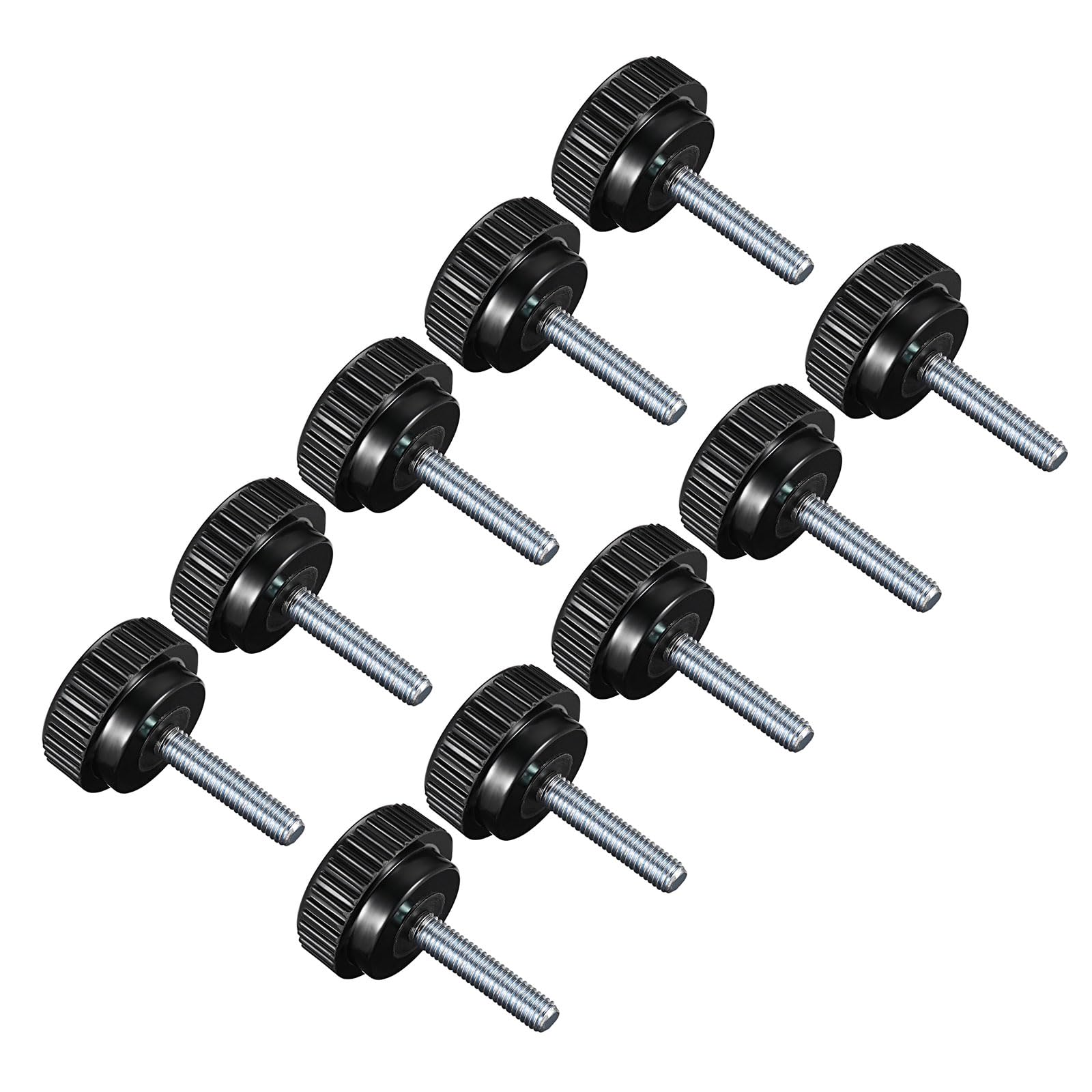 CoCud Knurled Clamping Knobs, M8 x 35mm Male Thread 25mm Head, Thermoset Plastic Thumb Screw Grip Bolt Knobs Black - (Applications: for Lathe Machinery), 10-Pieces