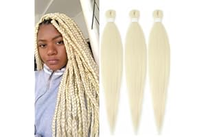 IIFLYDSFA 613 Blonde Braiding Hair Pre stretched 30 Inch 3 Packs Pre-stretched Braiding Hair EZ Braid Yaki Texture Synthetic Hair Extensions for Crochet Box Braids