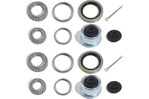 LUXTRKSTO 2 Sets L68149/L68111 L44649/L44610 Trailer Hub Bearings Kit for 3500lbs Tapered Axle, with 171255TB/10-19 Grease Seals 1.98'' Dust Caps, Hub Bearing Kits for 1-3/8'' to 1-1/16'' #84 Spindle
